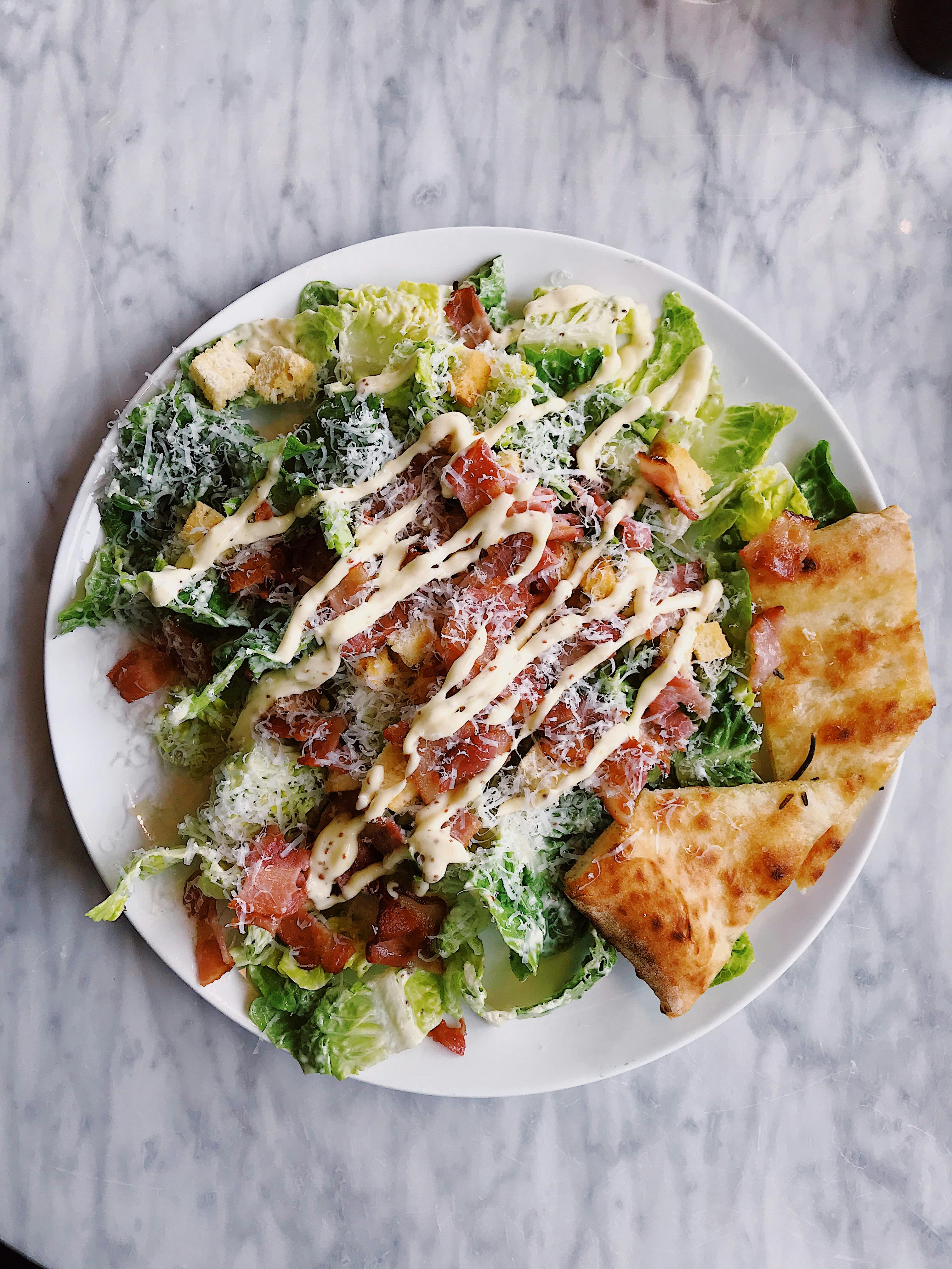 Crispy Bacon Caesar Salad with Homemade Dressing