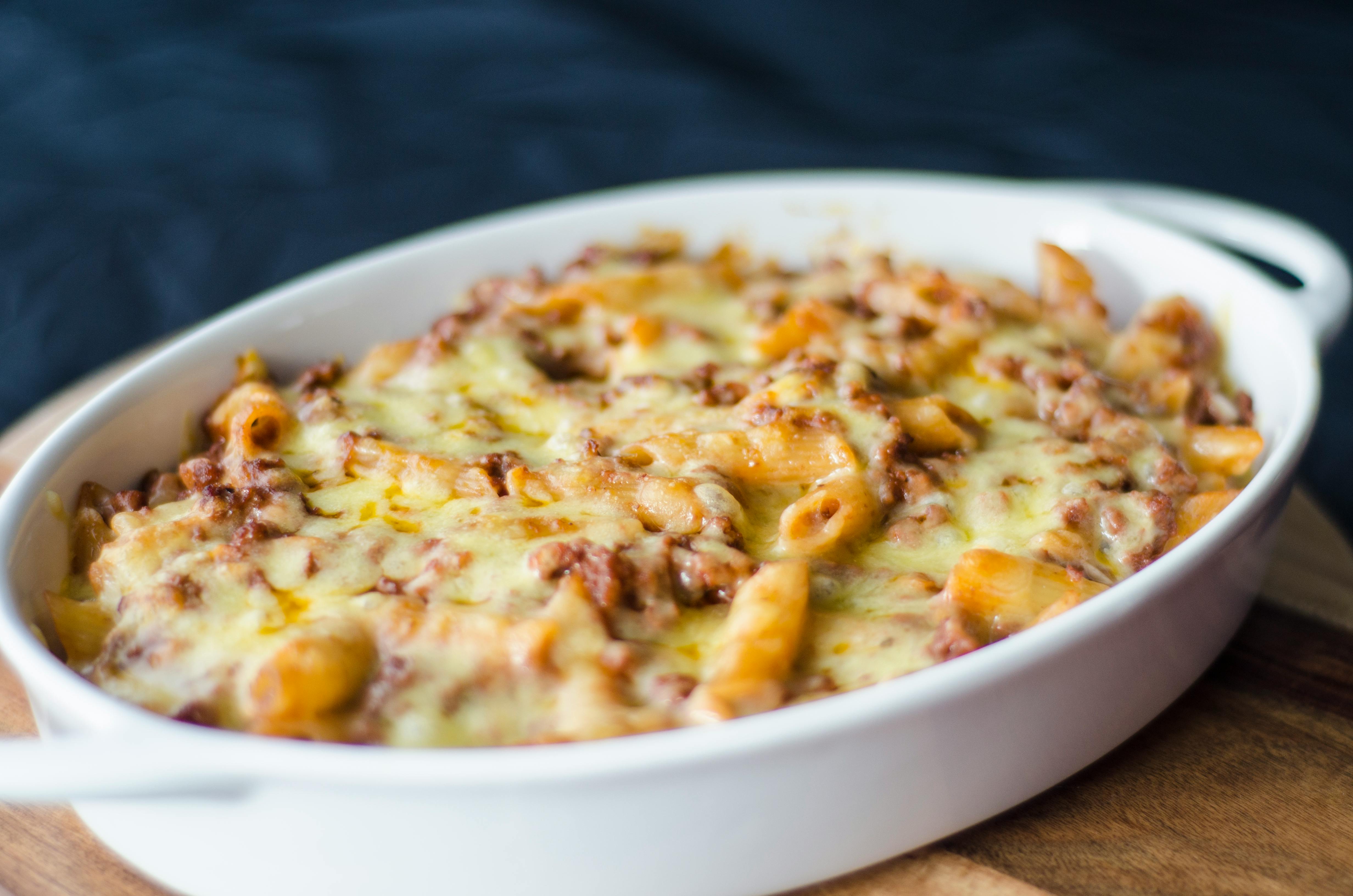 Oven-Baked Penne Casserole with Italian Sausage and Mozzarella