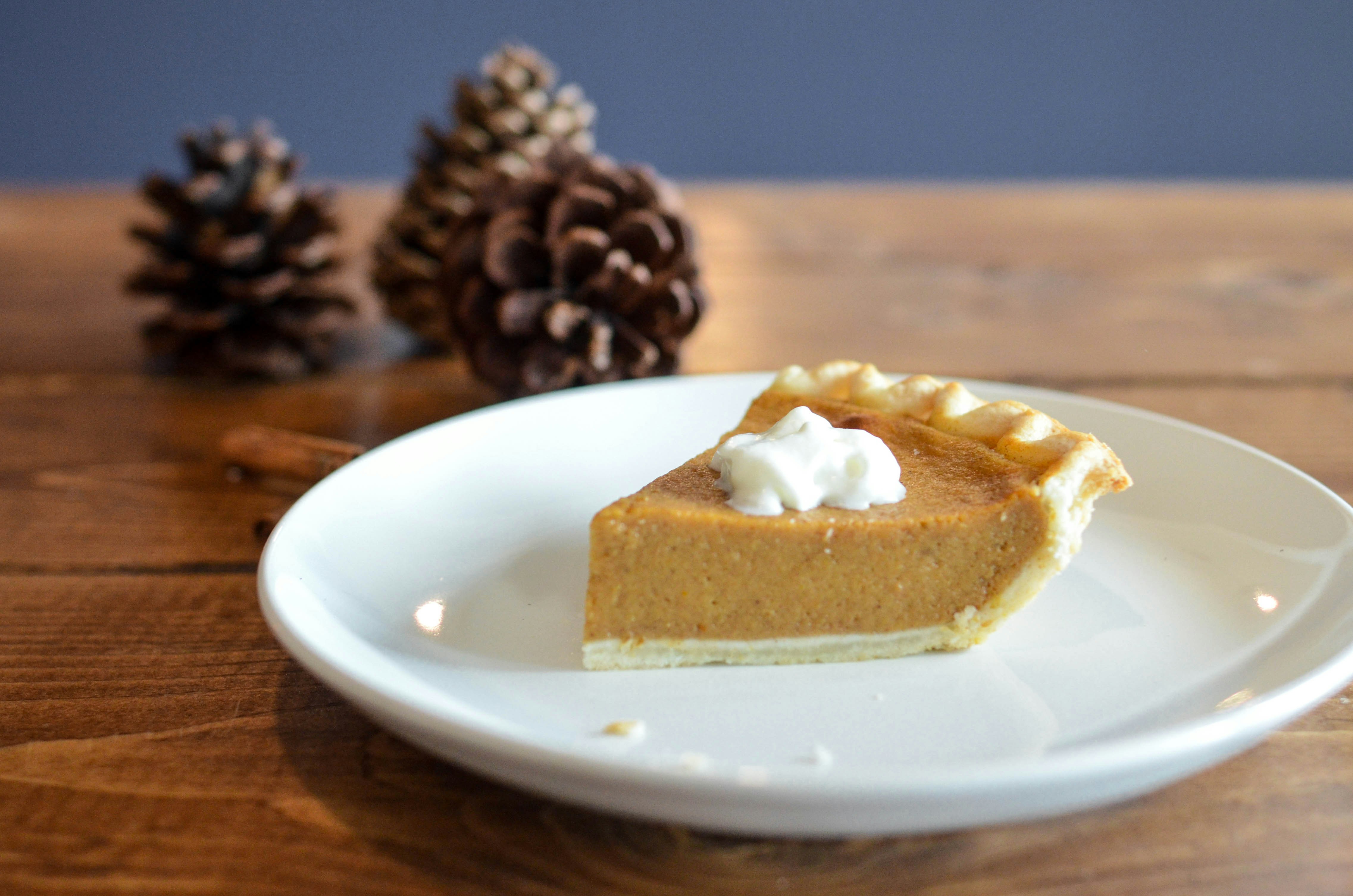 Classic Oven-Baked Pumpkin Pie with Spiced Cream