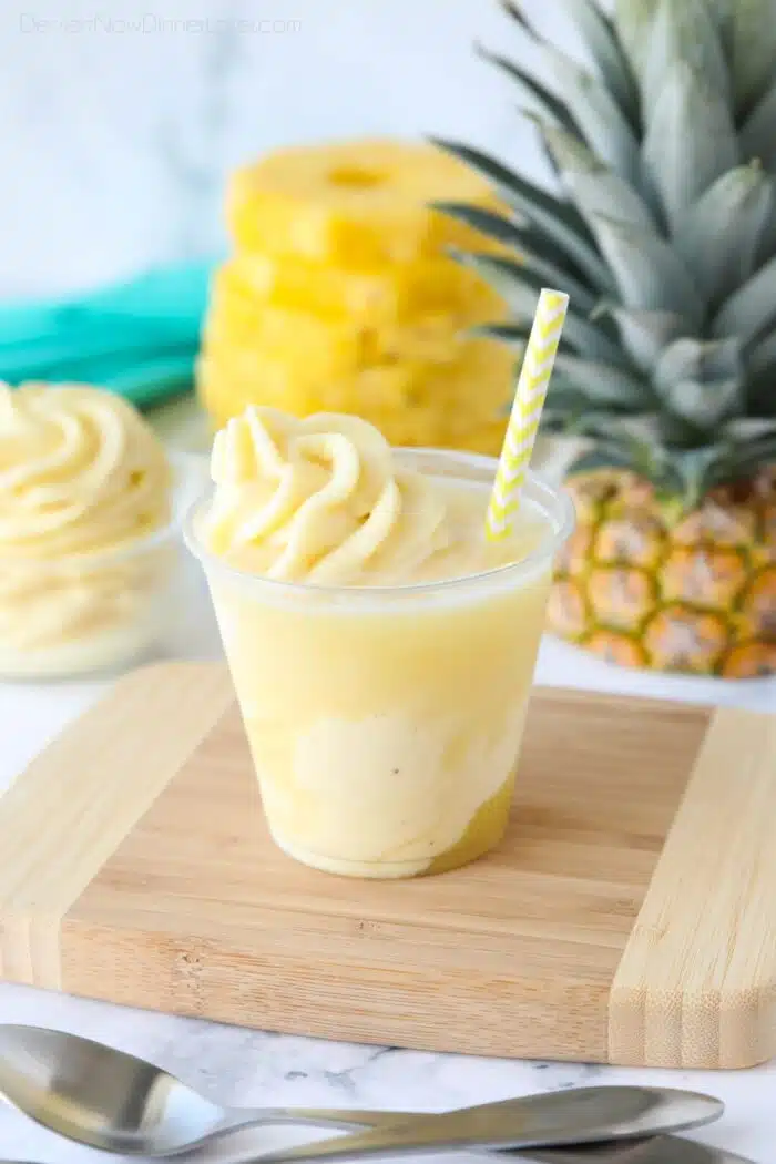 Tropical Pineapple Dole Whip Float with Coconut Rum