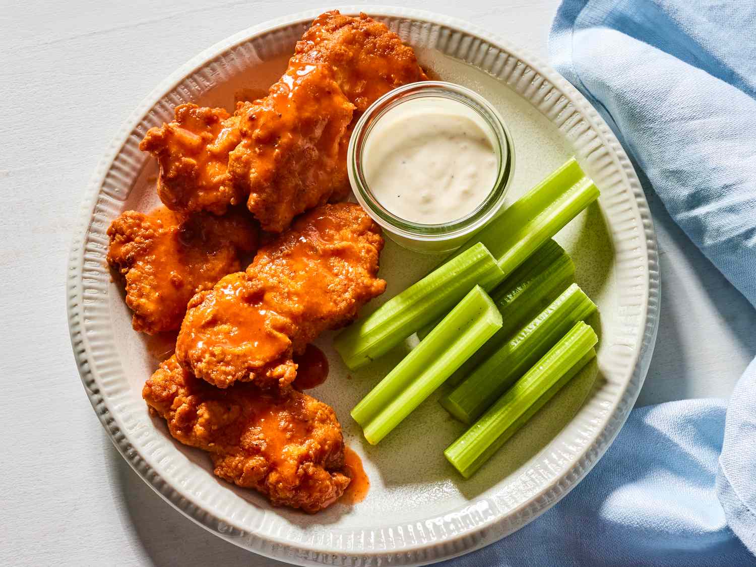 Crispy Oven-Baked Buffalo Chicken Wings with Blue Cheese Dip