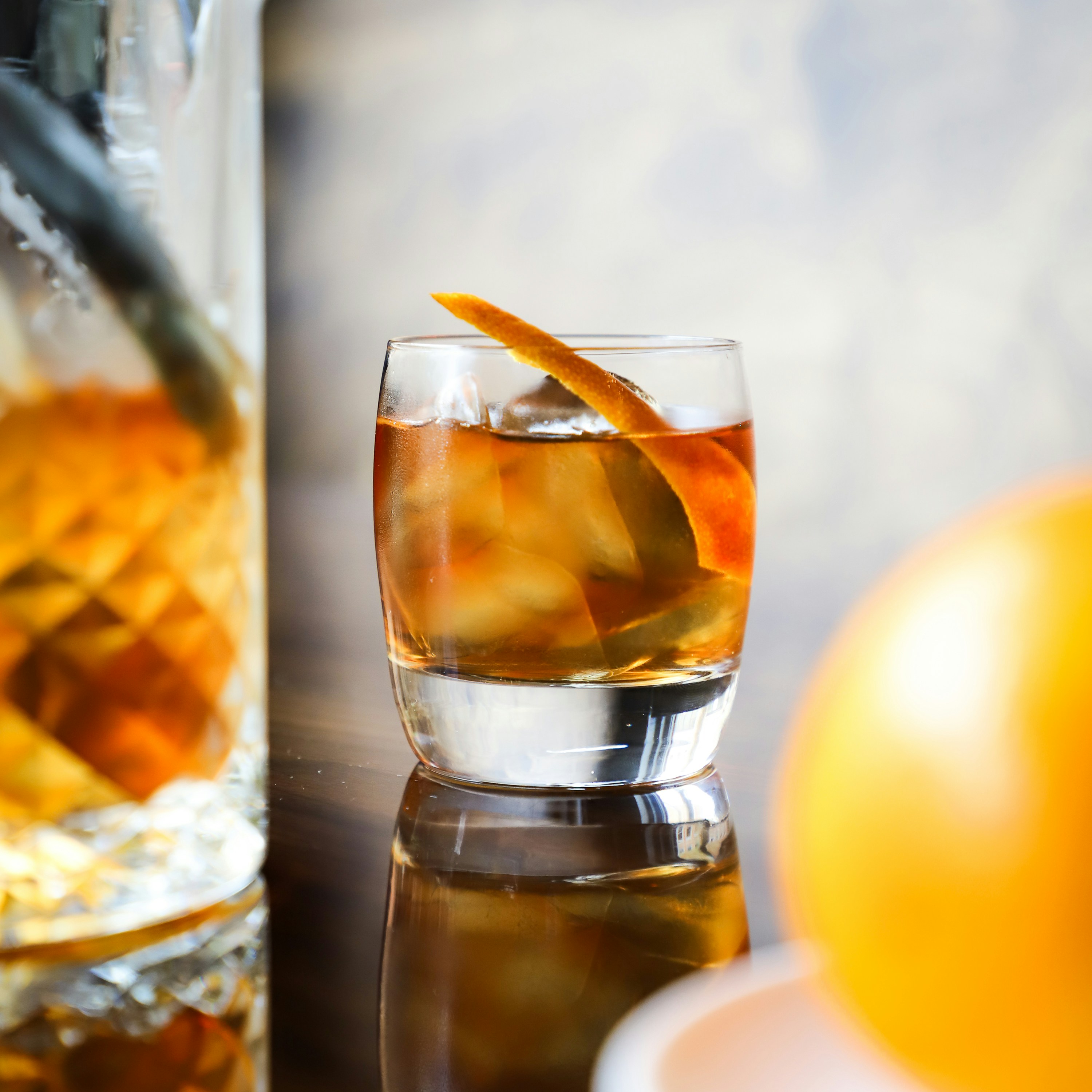 Classic Bourbon Old Fashioned with Orange Zest