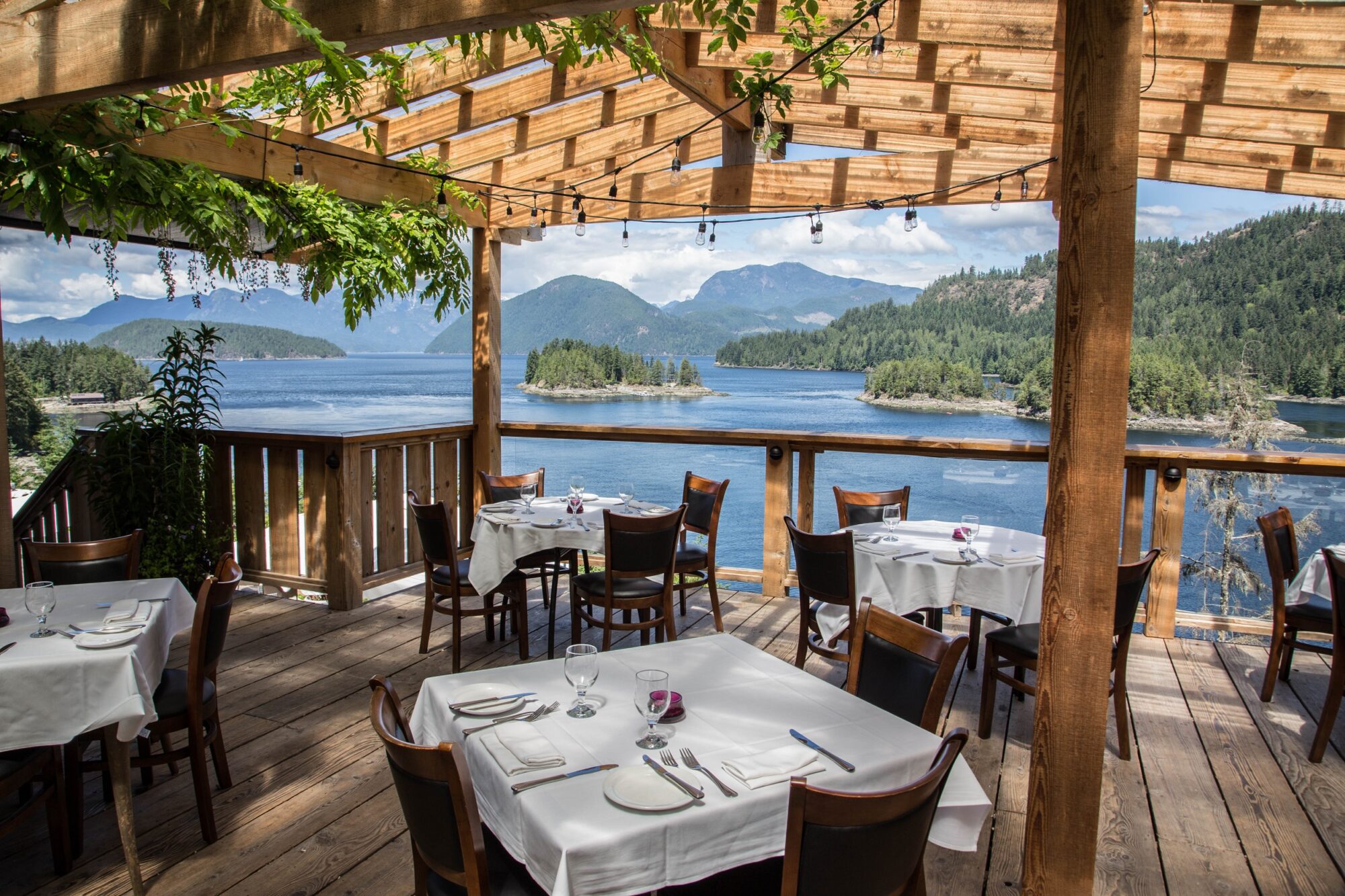 Waterfront restaurant on the Pacific Northwest coast