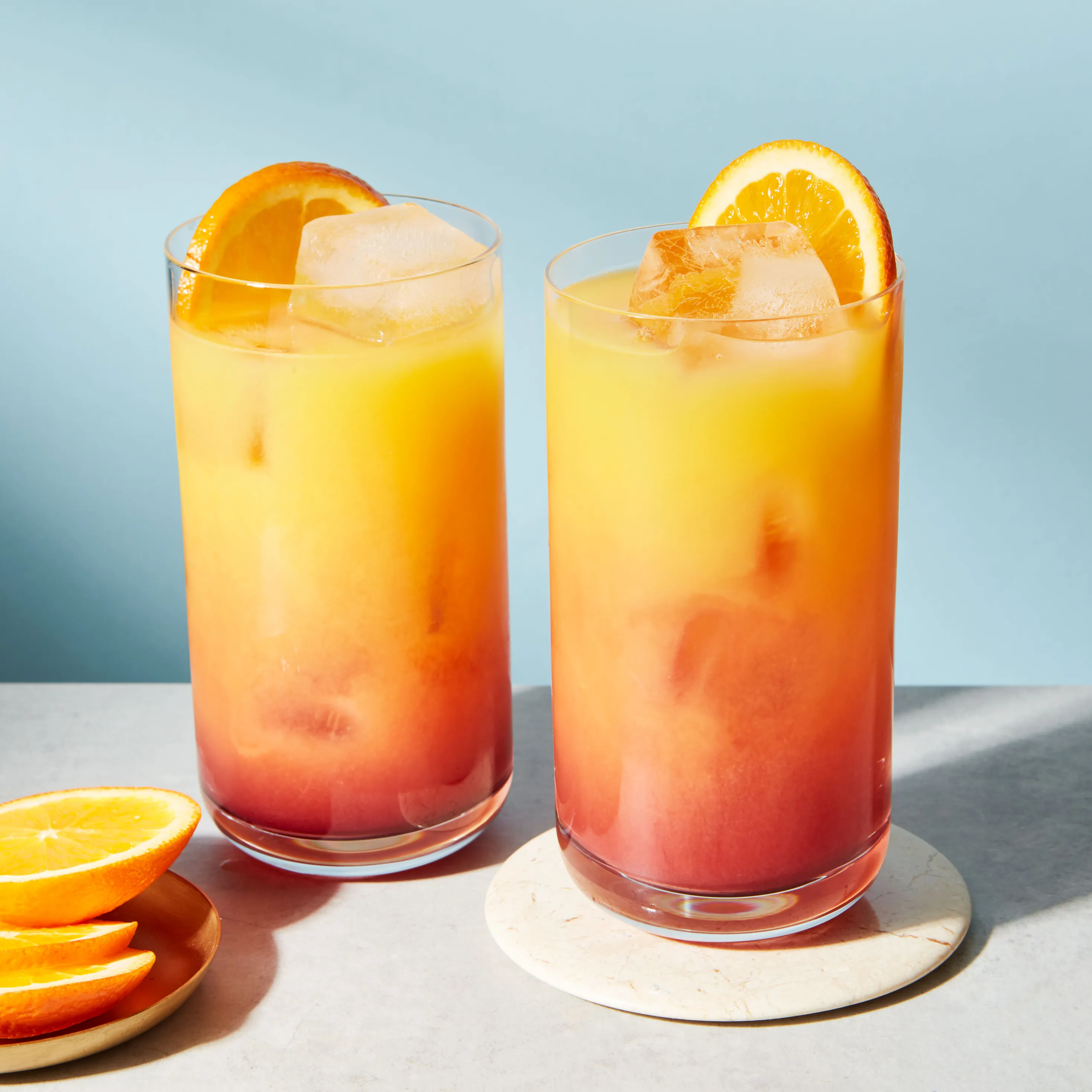 Vibrant Tequila Sunrise with Fresh Orange Juice