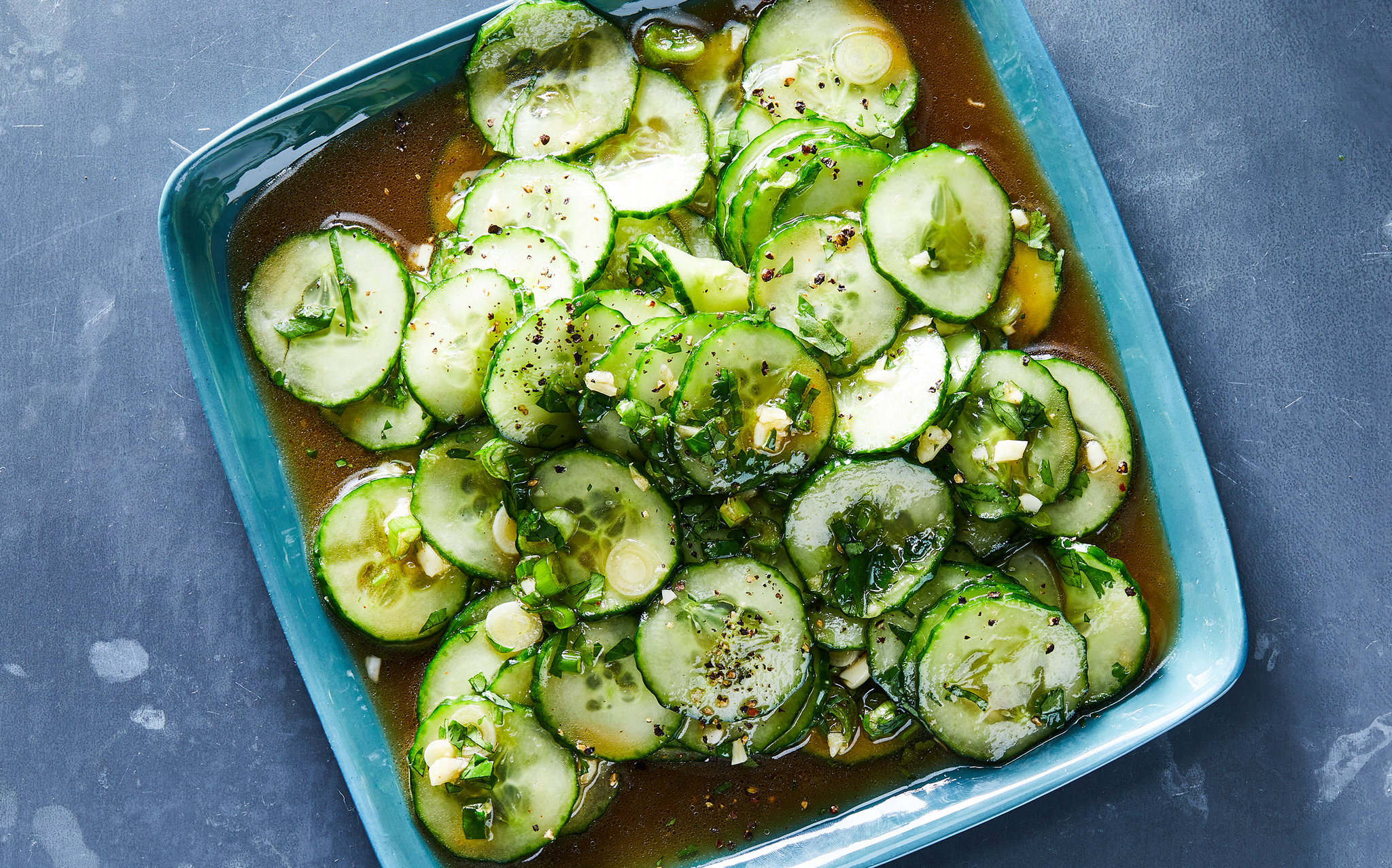 Freshly Tossed Whole Cucumber Salad with Zesty Lime Dressing